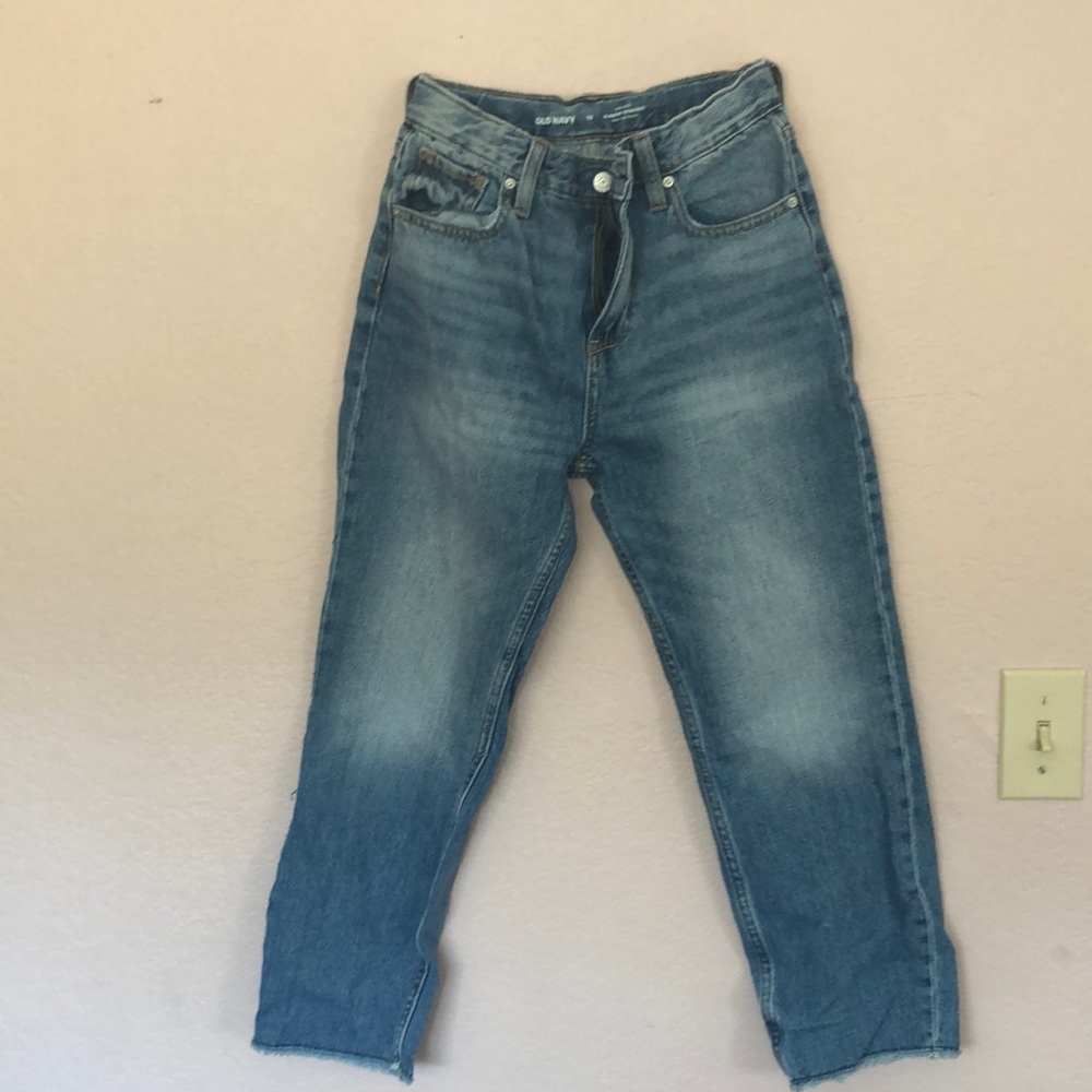 Old Navy high rise slouchy straight girls jeans size 12